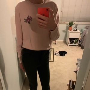 Long sleeve tee with design front and back